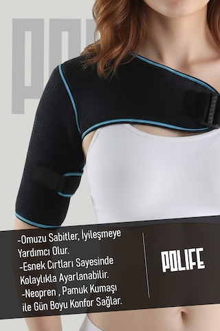 Polife Omuzluk Omuz Destekleyici Siyah-Mavi