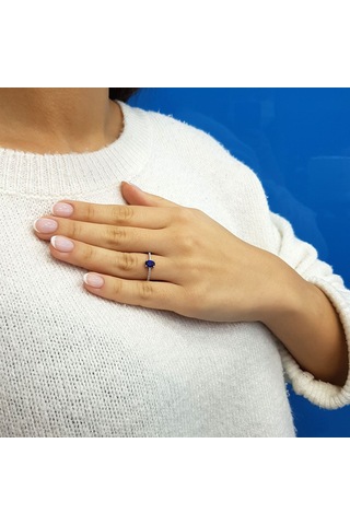 Lova Pırlantalı Oval Safir Yüzük - 1020284