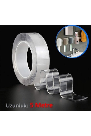 Çift Taraflı Silikonlu Şeffaf Montaj Bandı 3 Cm x 5 Metre N11.1627
