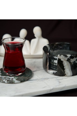 Costa Bardak Altlığı Seti Beyaz - Siyah