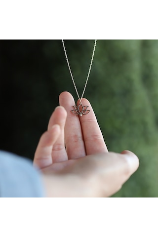 14 Ayar Sarı Altın Lotus Çiçek Kolye