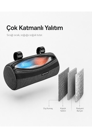 Heugers Çok Amaçlı Termal E-bike - Bisiklet Ve Scooter Çantası 2.1l Su Geçirmez - Gri