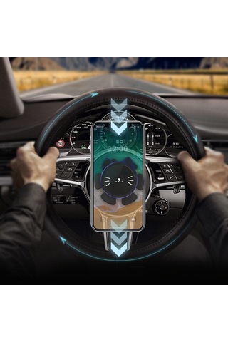 Soulader Araç İçin Vantuzlu Çok Amaçlı Telefon Tutucu, Direksiyon Kenarına Monte Edilebilir Navigasyon Ve Gps Desteği İle Kullanışlı Aksesuar Siyah