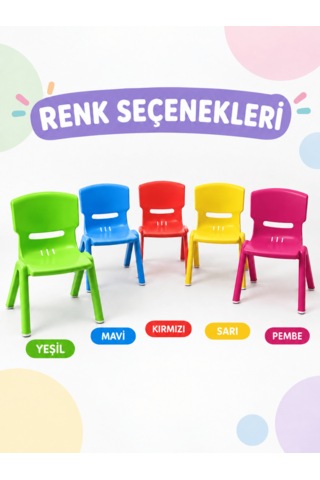 Beylini Çocuk Sandalyesi Anaokulu Kreş Kurs Mini Tabure Dayanıklı Rahat Plastik Yeşil