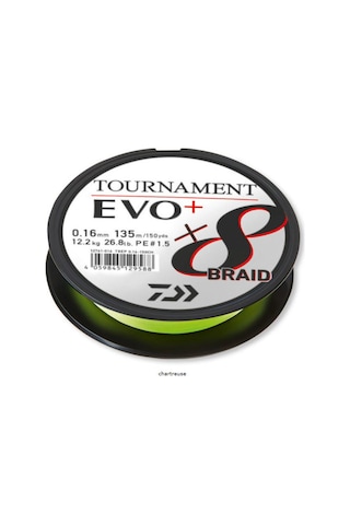 Daiwa Tournament Evo+ 8b Chartreuse İp Misina 135m - 0.08mm 0.10 MM