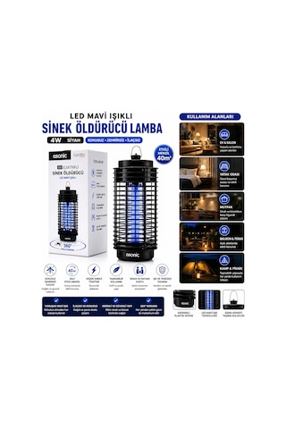 4w - Siyah Kokusuz Taşınabilir Led Mavi Işıklı Sinek Öldürücü S24 Pro 5468