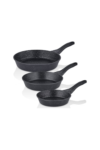 Taç Triton 3 Lü Tava Seti Gri