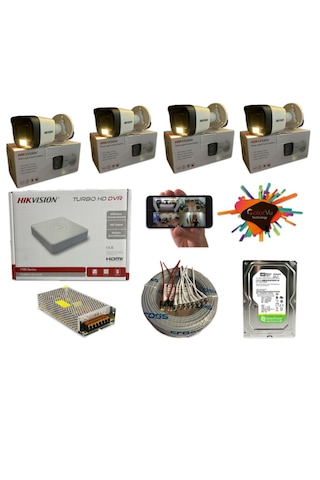 Hikvision 4 Kamerali Gece Renkli 4 Kanal 1 TB HDD