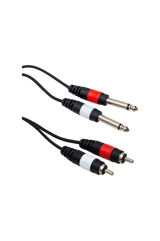 2x 6.35 mm 1/4 Erkek Jack to 2x RCA Erkek Ses Kablosu 3 Metre
