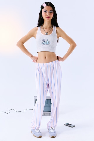 Penti Remoable Padded Racer Back Crop Açık Gri Üst - Stitch Koleksiyonu Açık Gri Melanj