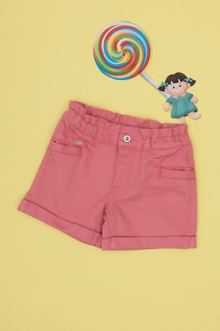 U.S. Polo Assn. Kız Çocuk Pembe Relax Fit Belden Büzgü Detaylı Jean Şort 50301833-VR167