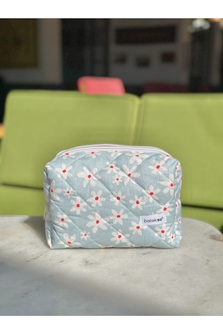Batekso Büyük Boy Papatya Desenli Makyaj Çantası