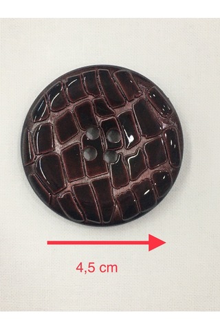 Rugan Düğme Kaban Düğmesi Büyük Boy 4 Lü Set Bordo 4,5 Cm 5277