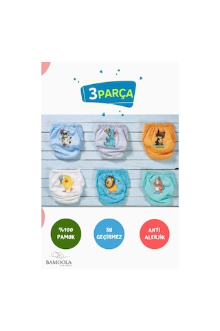 3 Adet Lüx Erkek 2 -3 Yaş Çocuk Alıştırma Külodu Sızdırmaz Renk Ve Desenlerde Farklılık Olabilir