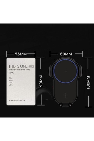 Wisdomselect Qi 15w Otomatik Sıkma Araç Telefonu Tutucu Kablosuz Şarj-zarif Gri Hava Çıkışlı Kablosuz Olmayan Şarj Siyah Vantuzlu Yok Uc495f