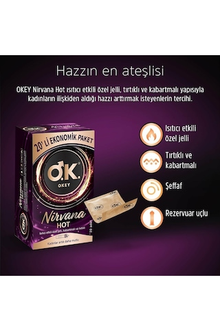 Okey Nirvana Hot Prezervatif 60'lı