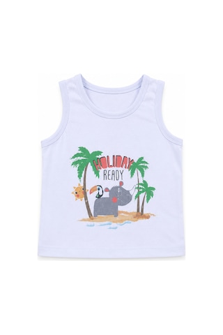 Babyhola Holiday Baskı Erkek Bebek Atlet Şort Yazlık Takım 3521 Kahverengi