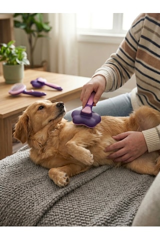 Otomatik Temizlenen Tuşlu Evcil Hayvan Tarağı - Kedi Ve Köpek Tüy Toplayıcı Fırça