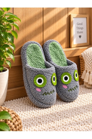 Modafrato 3'lü Paket Monster Kadın Terlik Ev Terliği Ses Yapmayan Taban Yumuşak Rahat Terlik Paket Ürün