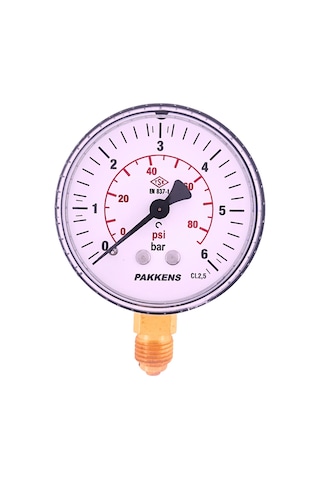 Pakkens Manometre Ø63 6 Bar