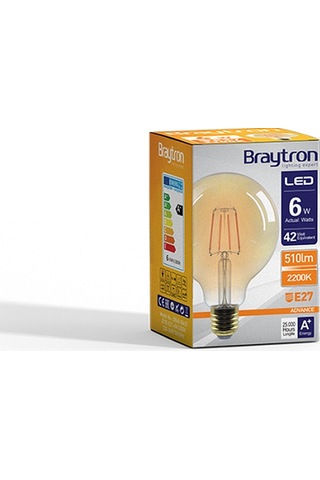 Braytron Led Rustik Flamanlı Ampül 6w G95 E27 - Bb47-00620