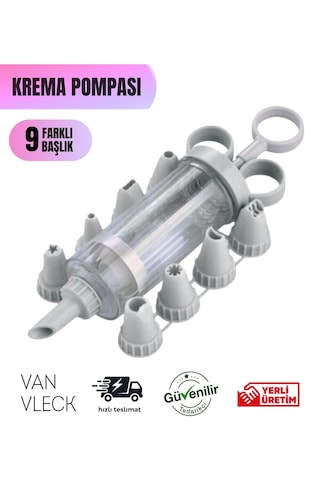 Krema Pompası 9 Farklı Başlıklı Pasta Kurabiye Kek Süsleyici