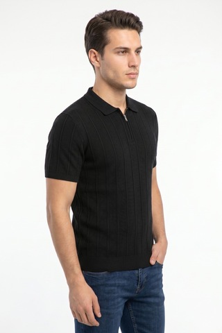 Baglan Erkek Spor Polo Yaka Triko Tişört Bgl-st05373 Siyah
