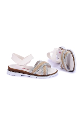 Kiko Kids Ortopedik Kız Çocuk Sandalet Şb 2843-47 Beyaz - Gümüş
