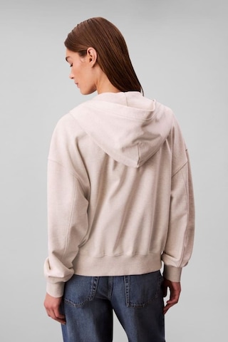 Kadın Regular Fit Fermuarlı Kapüşonlu Sweatshirt - Bej Vanilla Heather