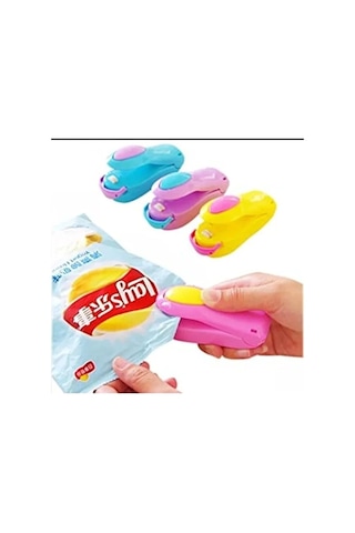 Mini Pilli Poşet Kapatıcı, Pratik Kullanım İçin Tasarlanmış Yeni Model Açık Bej