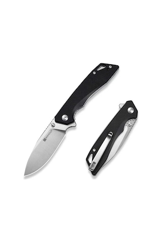 Sencut Stratex Black G10 Handle Satin Finished 9cr18mov Blade Kamp Çakı Siyah