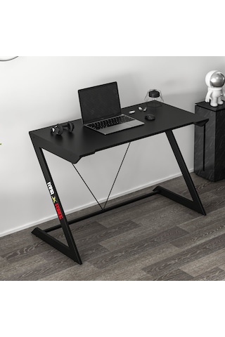 Zoned Metal Ayaklı Gaming Oyuncu Masası - Siyah