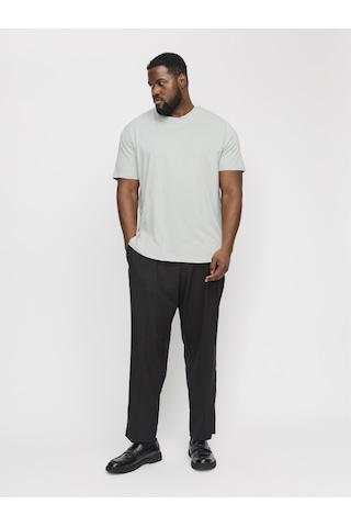 Jack & Jones Büyük Beden Bisiklet Yaka Basic Tisört-organic - 12158482 Puritan Gray