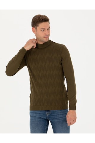 Pierre Cardin Erkek Haki Triko Kazak 50278099-vr027 Haki