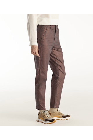 Yargıcı Kesik Detaylı Yüksek Bel Düz Kesim Pantolon Bakır