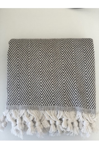 Kahverengi Pamuklu Tekli Koltuk Berjer Örtüsü, Şalı 150x170cm Kahve