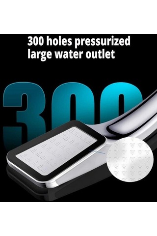 Jms Basınçlı Yağış 300 Delik Duş Başlığı Su Tasarrufu Filtre Püskürtme Memesi Gümüş