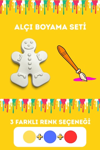 Çocuk Alçı Boyama Seti Çocuklar İçin Eğlenceli Aktivite Çok Renkli