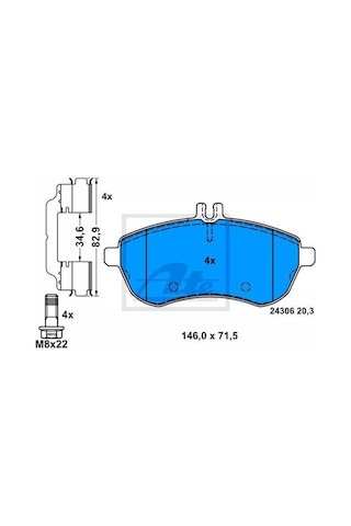Audi A6 Ön Fren Balatası 2.0 Tfsi 252 Hp 2012-2018 Ate
