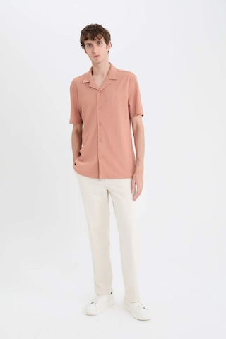 Defacto Modern Fit Polo Yaka Dokulu Penye Kısa Kollu Gömlek C4125AX25SM Kahve
