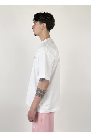 Zaee Club Nakışlı Oversize Unisex T-shirt Pembe