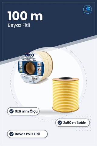 D Profil Kapı Pencere Bantı 9x6 Mm Beyaz Fitil 2x50m 100 M Rüzgar