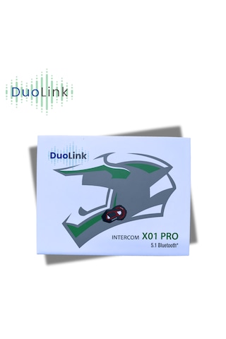 DuoLink X01 Pro İnterkom Bluetooth 6 Kişi Grup Motosiklet Kulaklık Müzik Paylaşımı Kask Intercom Sesli Yanıt