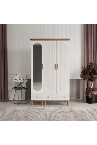 Beenal Furkan Gardırop 3 Kapaklı Dolap 120cm Atlantik Çam-aytaşı