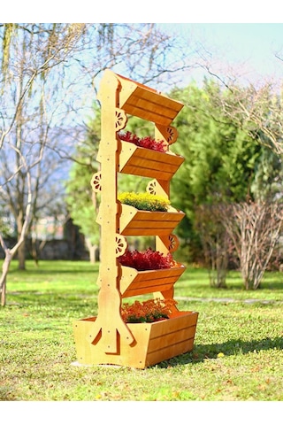 Mandu Ahşap Çok Katlı Saksı Standı Çiçeklik Standı -
