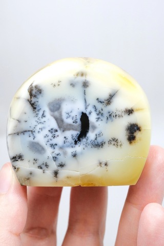 Merlinit Dendritik Opal - Mavi Kalsedon Ve Bal Opalı Serbest Form İçgörü Ve Denge Taşı, 117g