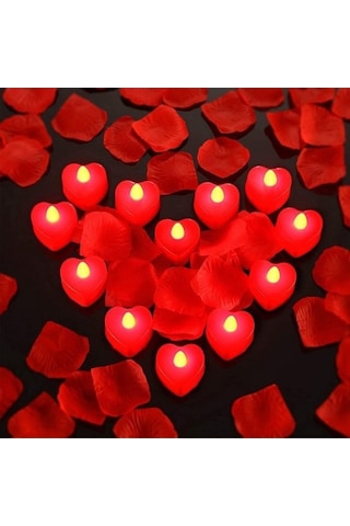12 Adet Kalpli Led Mum Tealight Mum Kırmızı Işık Pilli Piller Dahil