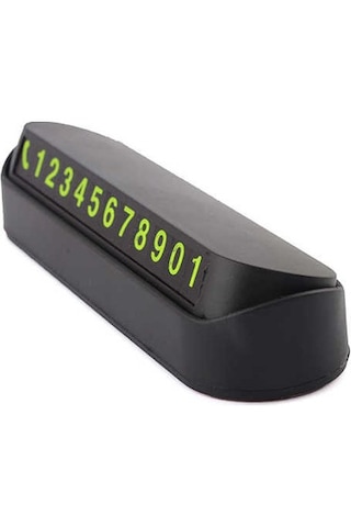 B34r Metal Kasa Araç İçi Park Telefon Numaratörü Çevirmeli Oto Cam Fosforlu Parkmatik Kart -