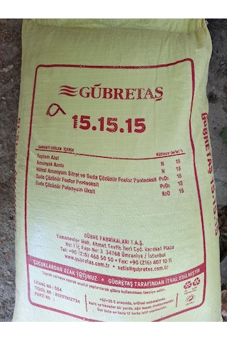 Gübretaş 15.15.15 Kompoze Taban Gübresi %15 Azot %15 Fosfor %15 Potasyum Meyve Ağacı, Zeytin, Sebze Ve Tarla Bitkileri Için 5 KG