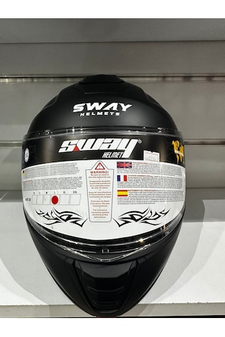 Sway 917 Güneş Gözlüklü Çene Açılır Motosiklet Kaskı Mat Siyah